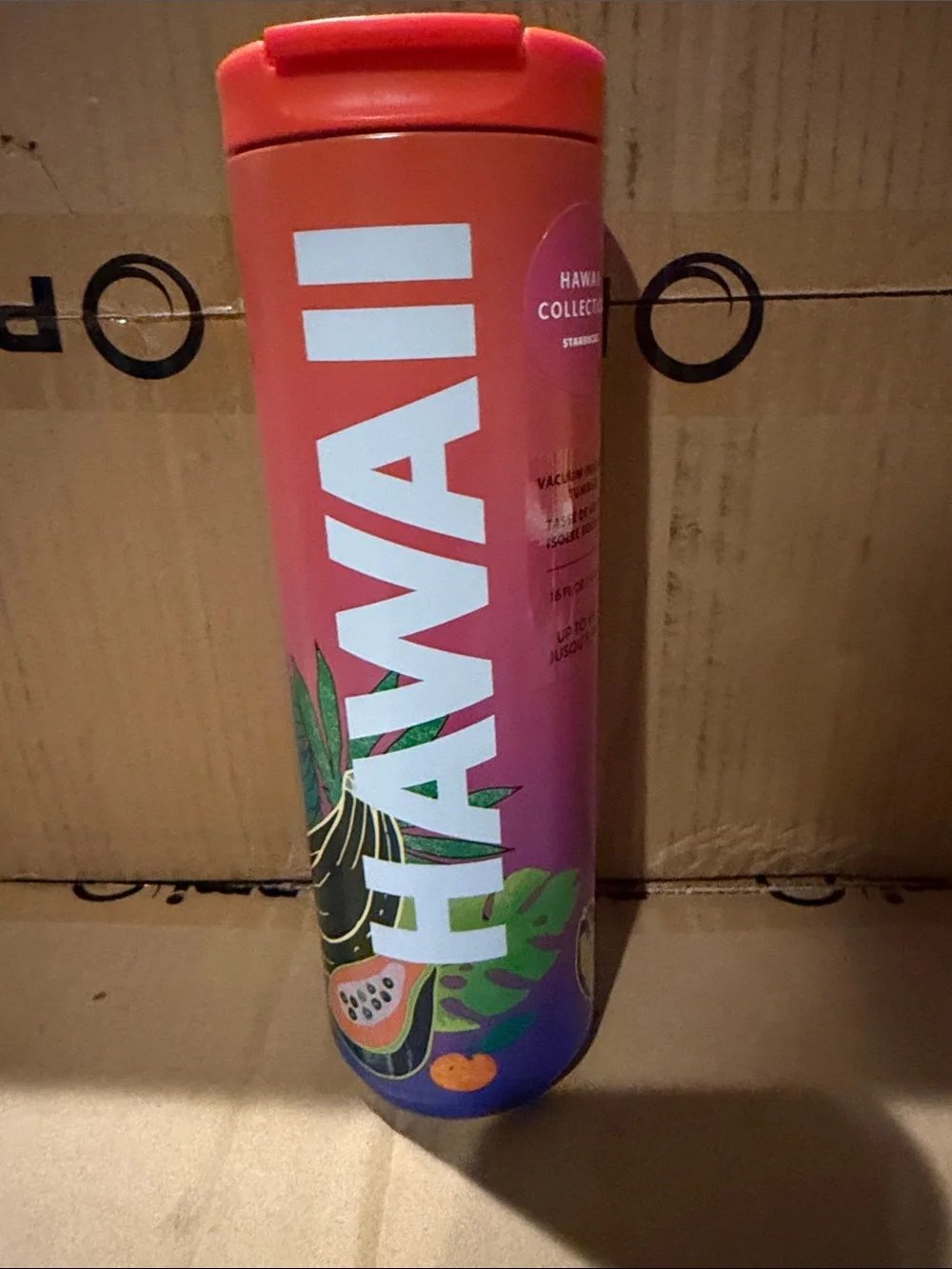 Starbucks Hawaii Gradient Red Pink Travel Tumbler